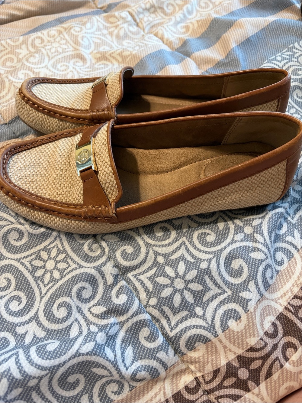 Giani Bernini Womens Dailyn Memory Foam Loafers Size 8.5 Woven Brown Tan - Picture 5 of 9